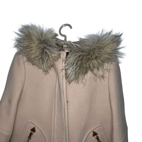 J. Crew Chateau Parka Italian Stadium Cloth Wool Coat Hooded Size 2T Tall‎ Beige - Picture 3 of 14